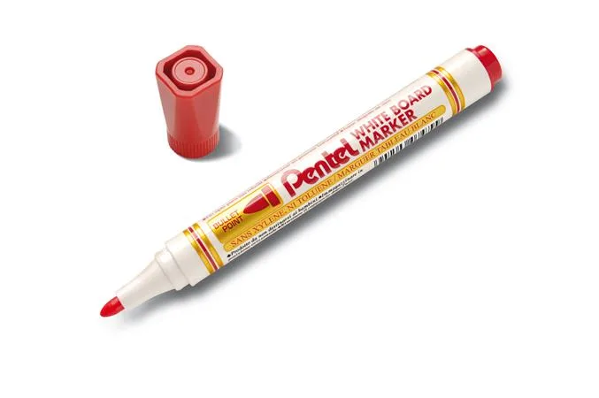 Popisovač na tabule, 2 mm, kužeľový hrot, PENTEL, červená 2