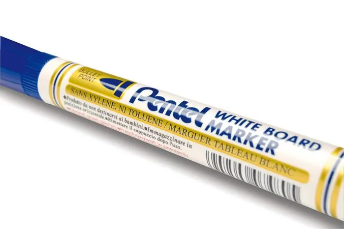 Popisovač na tabule, 2 mm, kužeľový hrot, PENTEL, modrá 2