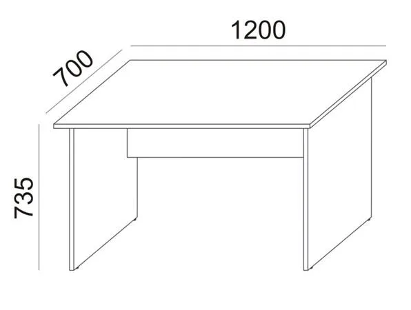 Písací stôl, s plochými nohami, 120 × 70 cm, MAYAH „Freedom SV-19“, biela 4