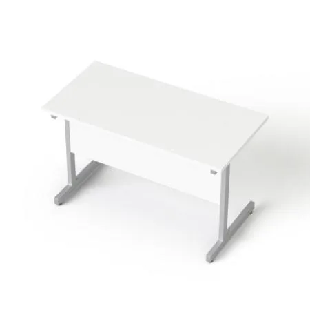 Písací stôl, so sivými kovovými nohami, 120 × 70 cm, MAYAH „Freedom SV-25“, biela 3