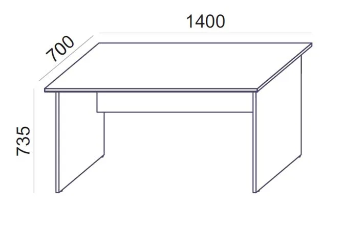 Písací stôl, s plochými nohami, 140 × 70 cm, MAYAH „Freedom SV-20“, biela 4