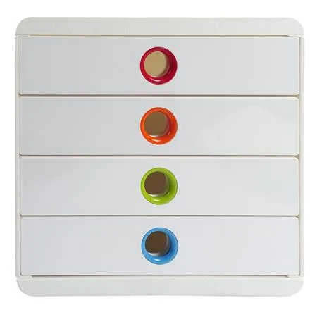Box na dokumenty, plast, 4 zásuvky, EXACOMPTA "Pop-Box", biely 2