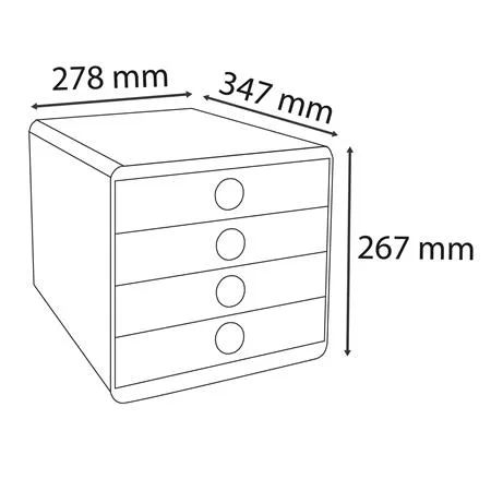 Box na dokumenty, plast, 4 zásuvky, EXACOMPTA "Pop-Box", biely 3
