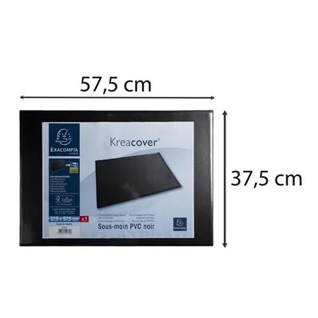 Podložka na stôl, PVC, 375x575 mm, EXACOMPTA "KreaCover®", čierna 2
