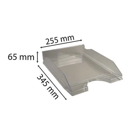 Odkladač, plastový, A4+, EXACOMPTA "Office", priehľadný sivý 3