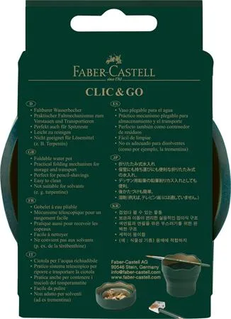Kelímok na vodu, plastový, FABER-CASTELL "Click&Go", zelená 3