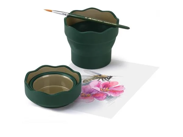 Kelímok na vodu, plastový, FABER-CASTELL "Click&Go", zelená 4