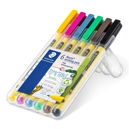 Liner, sada, 0,6 mm,  STAEDTLER "Noris® 307", 6 rôznych farieb 2