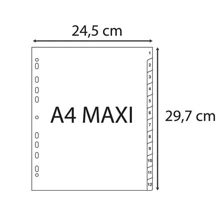 Register, plastový, A4+, 1-12, EXACOMPTA, sivý 3