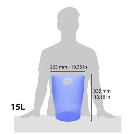 Odpadkový kôš, 15 l, PP, EXACOMPTA "Linicolor", ľadovo modrý 3