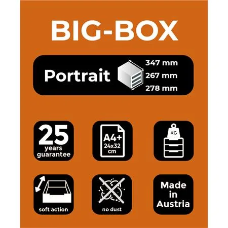 Box na dokumenty, plastový, 4 zásuvky, EXACOMPTA "Big-Box Office", sivý 6