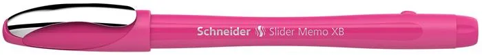 Guľôčkové pero, 0,7 mm, s vrchnákom, SCHNEIDER "Slider Memo XB", ružová 2
