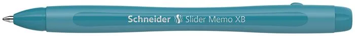 Guľôčkové pero, 0,7 mm, s vrchnákom, SCHNEIDER "Slider Memo XB", pávia modrá 4