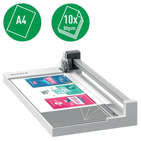 Rezačka, kotúčová, A4, 10 listov, LEITZ "Precision Home Office A4" 5