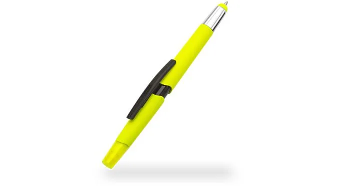 Multifunkčné guľôčkové pero, zvýrazňovač, dotykové pero, sada, WEDO "3-in-1", neónové farby 5
