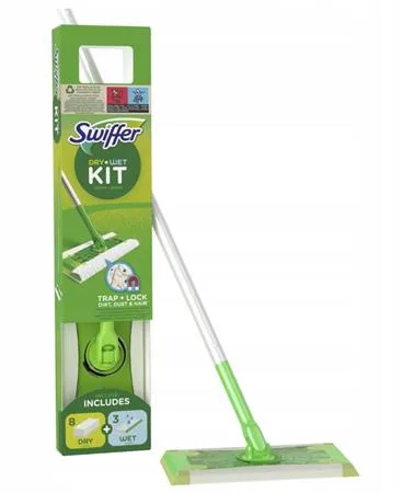 Súprava štarter, mop, s mokrými a suchými náhradnými hlavicami, SWIFFER "Sweeper" 2