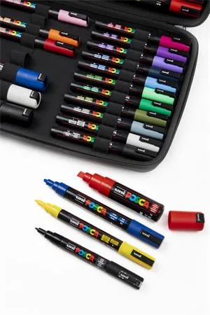 Dekoračný popisovač, sada, v kufri, UNI "Posca", 40 kusov 2