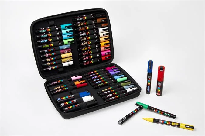 Dekoračný popisovač, sada, v kufri, UNI "Posca", 40 kusov 3