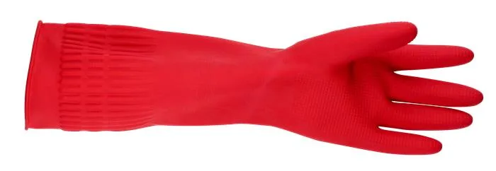 Latexové rukavice, extra dlhé, 38 cm, veľkosť S, BONUS, červené 2