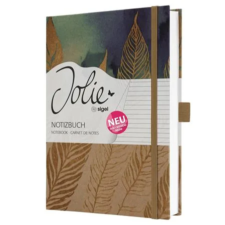 Zápisník, exkluzívny, A5, linajkový, 96 listov, tvrdá obálka, SIGEL "Jolie Pure Feathers" 2
