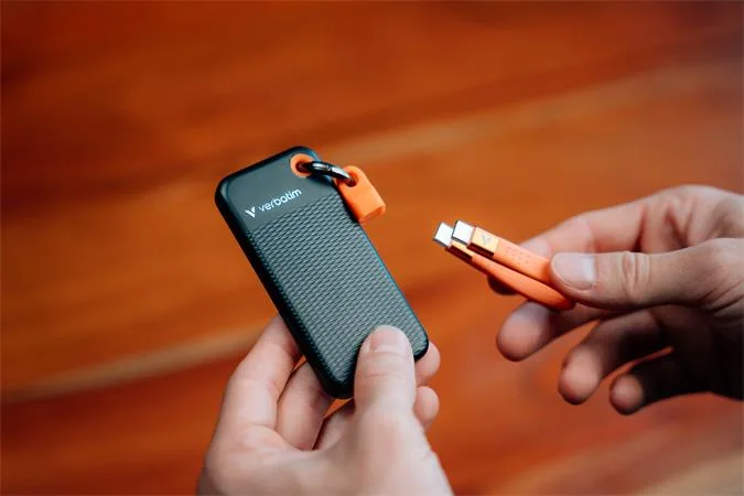 SSD (externá pamäť), 1TB, USB 3.2 Gen2, VERBATIM "Pocket SSD", čierna/oranžová 4