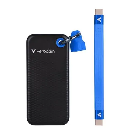SSD (externá pamäť), 1TB, USB 3.2 Gen2, VERBATIM "Pocket SSD", čierna/modrá 3