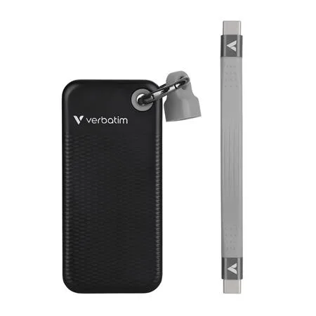 SSD (externá pamäť), 1TB, USB 3.2 Gen2, VERBATIM "Pocket SSD", čierna/sivá 3