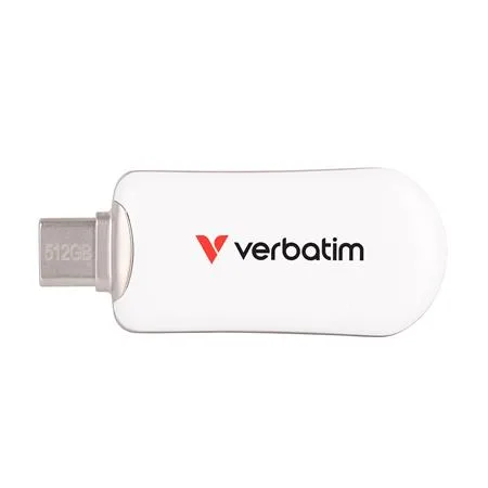 USB kľúč, 512GB, USB-C 3.2 Gen1, VERBATIM "Plectra", biely 3