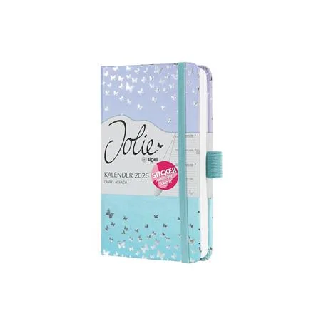 Diár, A6, týždenný, 2026, tvrdá obálka, SIGEL "Jolie", Butterfly Confetti Sky 2