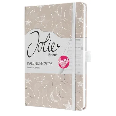 Diár, A5, týždenný, 2026, tvrdá obálka, SIGEL "Jolie", Cosmic Fantasy Beige 2