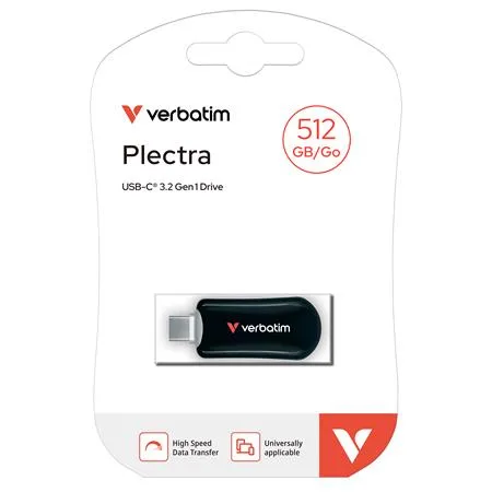 USB kľúč, 512GB, USB-C 3.2 Gen1, VERBATIM "Plectra", čierny 4