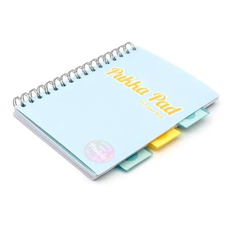 Špirálový zošit, A5, linajkový, 100 listov, PUKKA PAD "Pastel project book", mix farieb 2