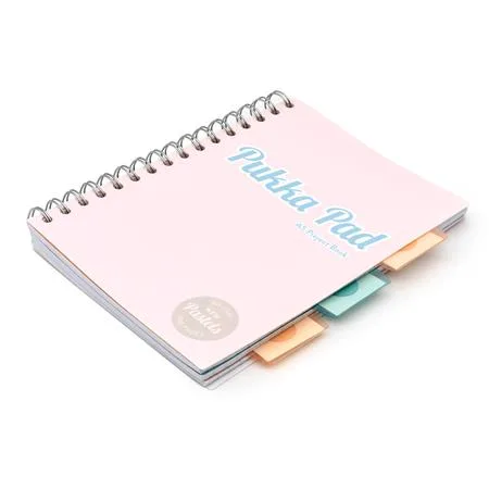 Špirálový zošit, A5, linajkový, 100 listov, PUKKA PAD "Pastel project book", mix farieb 6