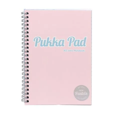 Špirálový zošit, A5, linajkový, 100 listov, PUKKA PAD "Pastel Jotta Pad", mix farieb 5