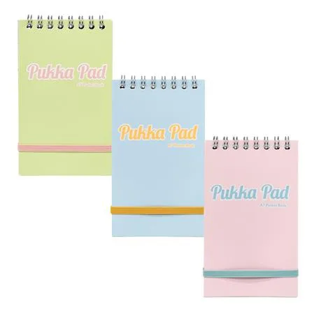 Poznámkový zošit, A7, linajkový, 50 listov, PUKKA PAD "Pastel", mix farieb 7