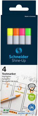 Zvýrazňovač, sada, 1-4 mm, SCHNEIDER "Shine-Up", 4 rôzne farby 2
