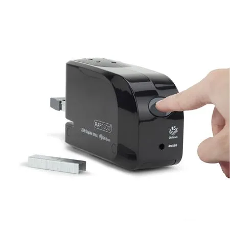 Zošívačka, 26/6, 15 listov, elektrická, s USB nabíjačkou, RAPESCO "626EL", čierna 6
