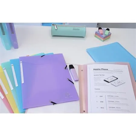 Doska s gumičkou, PP, A4, EXACOMPTA "Chromaline Pastel", zelená 4