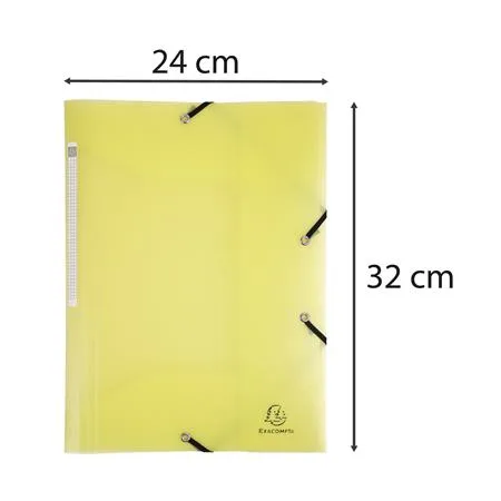Doska s gumičkou, PP, A4, EXACOMPTA "Chromaline Pastel", žltá 3