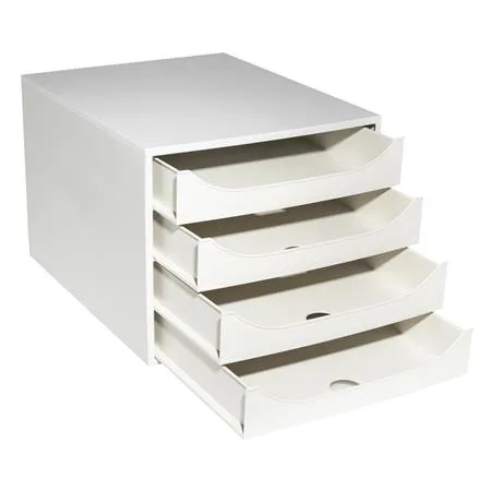 Úložný box na dokumenty, plastový, 4-zásuvkový, EXACOMPTA "Ecobox Office", sivá-sivá 4
