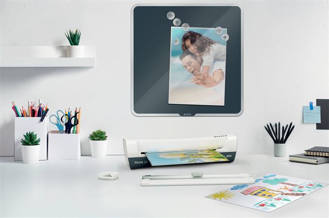 Laminovací stroj, sada, A4, 80–125 mikrónov, LEITZ "iLam Home 4-in-1", biela 2