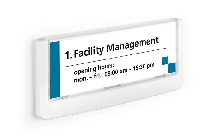 Informačná tabuľka, 149 x 52,5 mm, DURABLE "CLICK SIGN", biela 3