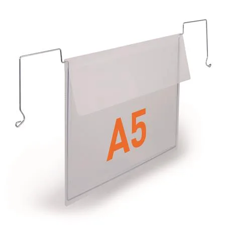 Logistické vrecko, A5, na šírku, DURABLE, s  kovovou sponou, priehľadné 2