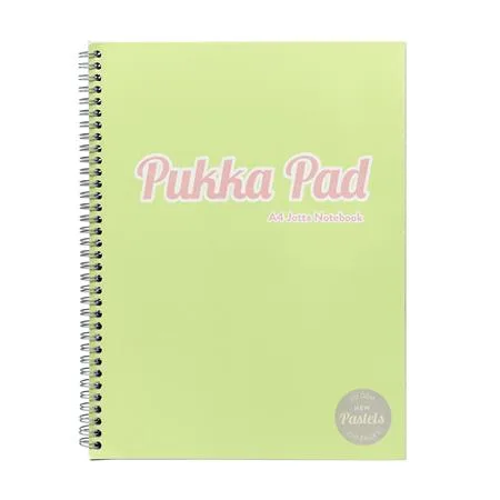 Špirálový zošit, A4, linkovaný, 100 listov, PUKKA PAD "Pastel Jotta Pad", mix farieb 2