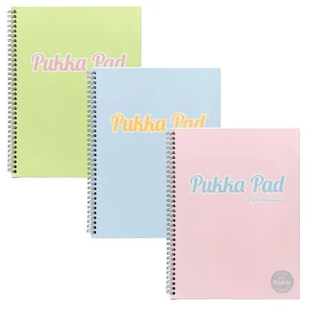 Špirálový zošit, A4, linkovaný, 100 listov, PUKKA PAD "Pastel Jotta Pad", mix farieb 4