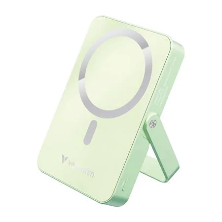 Power banka, externá batéria, magnetická (bezdrôtová), 10 000 mAh, stojanček, VERBATIM "Charge n Go", zelená 2