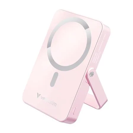 Power banka, externá batéria, magnetická (bezdrôtová), 10 000 mAh, stojanček, VERBATIM "Charge n Go", ružová 2