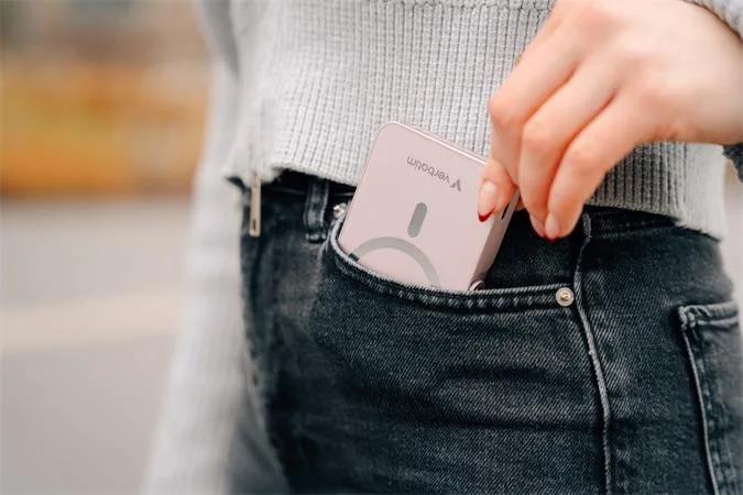 Power banka, externá batéria, magnetická (bezdrôtová), 10 000 mAh, stojanček, VERBATIM "Charge n Go", ružová 4