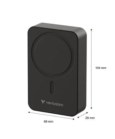 Power banka, externá batéria, magnetická, 20 000 mAh, stojanček, VERBATIM "Charge n Go Essentials", čierna 2