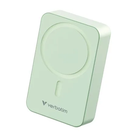 Power banka, externá batéria, magnetická, 20 000 mAh, stojanček, VERBATIM "Charge n Go Essentials", zelená 2
